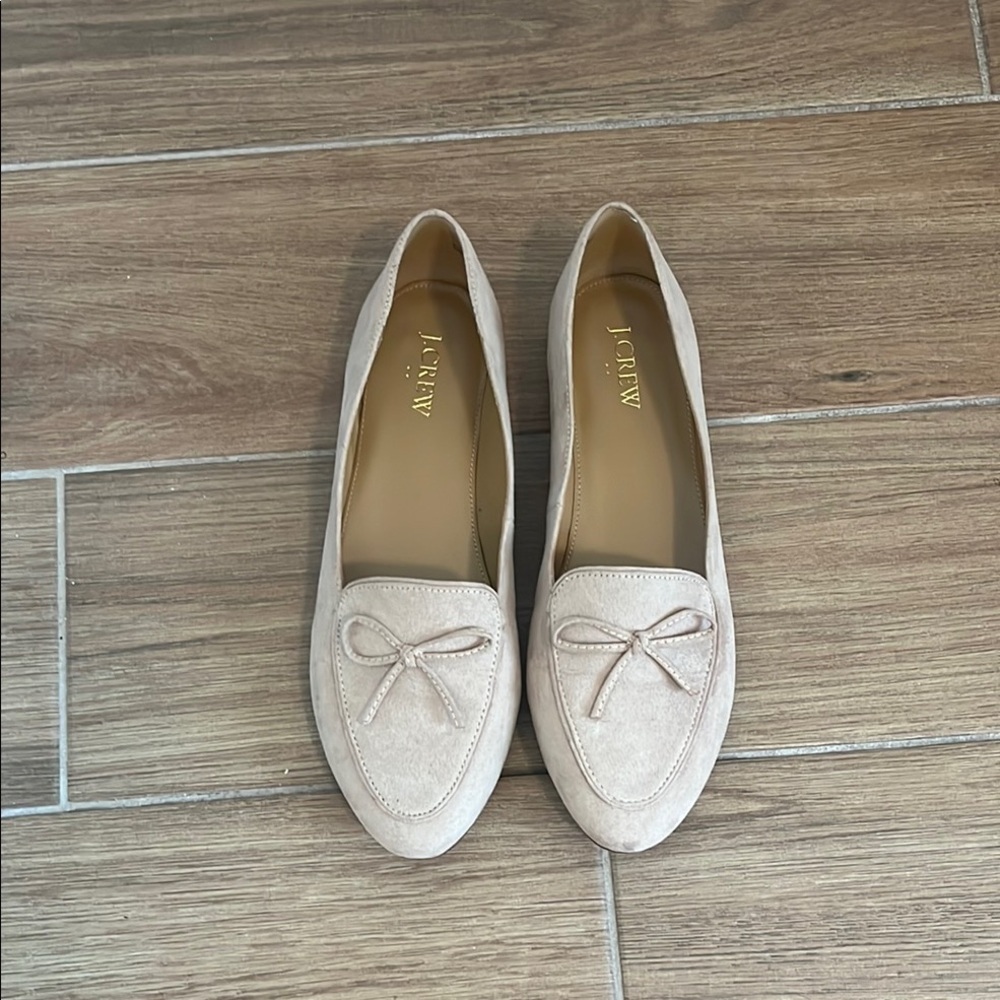 J. Crew Cream Leather Flats with Tassel Detail